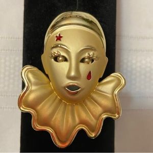 Vintage Clown Gold tone Brooch/ Pin - Excellent Condition! Quick Shipping!